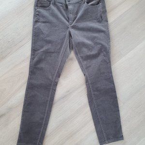 LOFT Corduroy Gray Curvy Skinny